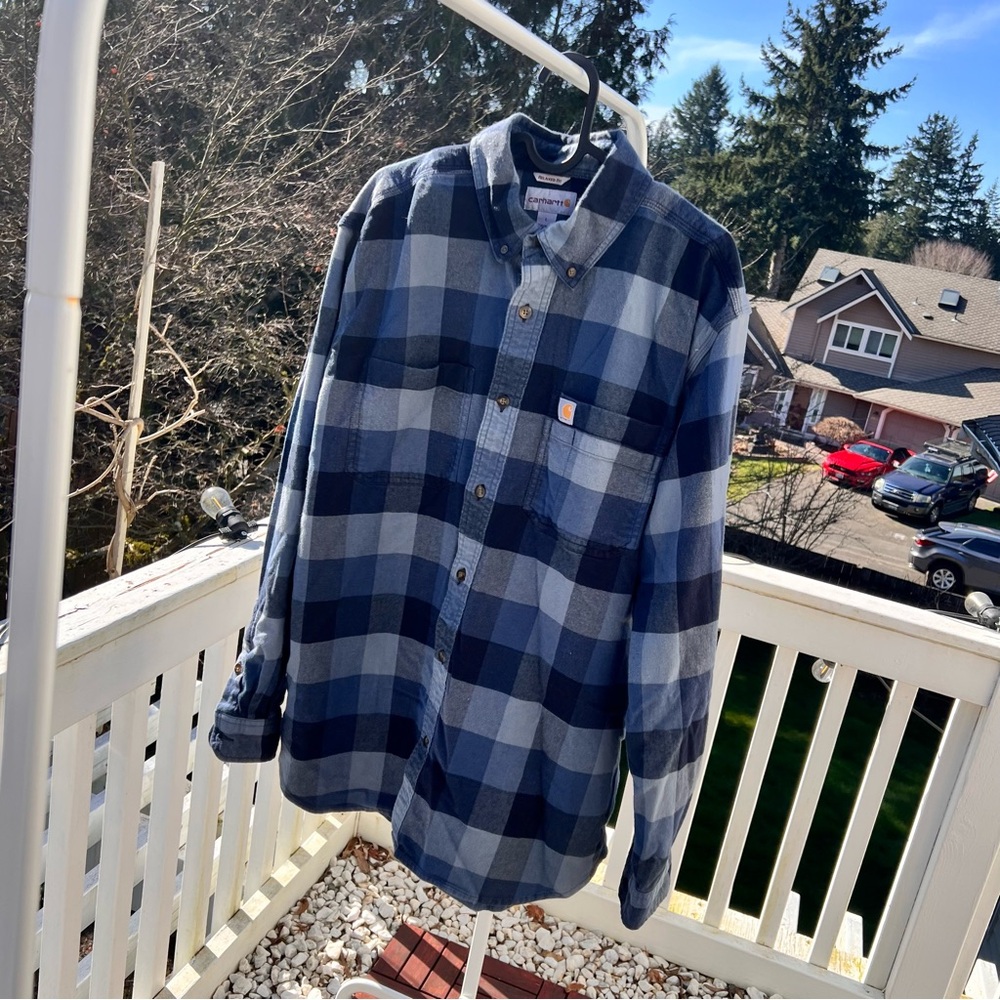 Carhartt Navy and Light Blue Checkered Shirt
